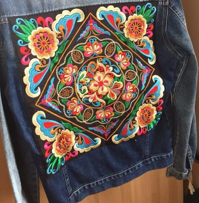 Патчи для вышивки с красным низом розовые пионы этнические квадратные патчи