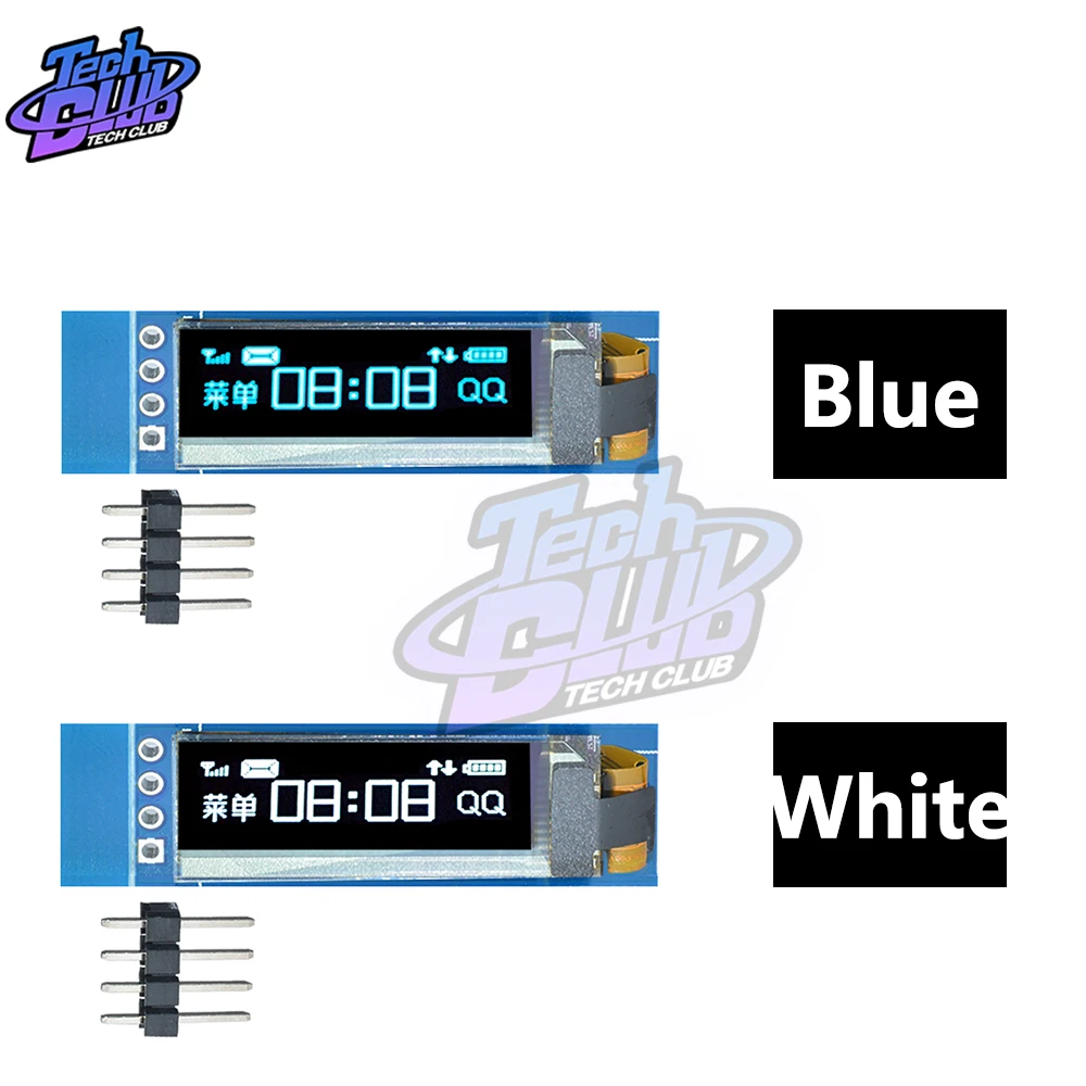 Синий/белый OLED ЖК дисплей 0 91 дюйма 128x32 IIC I2C Последовательный модуль SSD1306 Драйвер IC