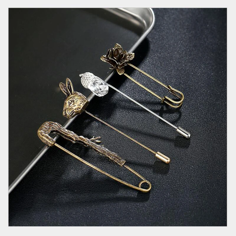 Vintage Deer Echinacea Flowers Brooch Women Girl Jewelry Banquet Buckle Scarf Pin | Украшения и аксессуары