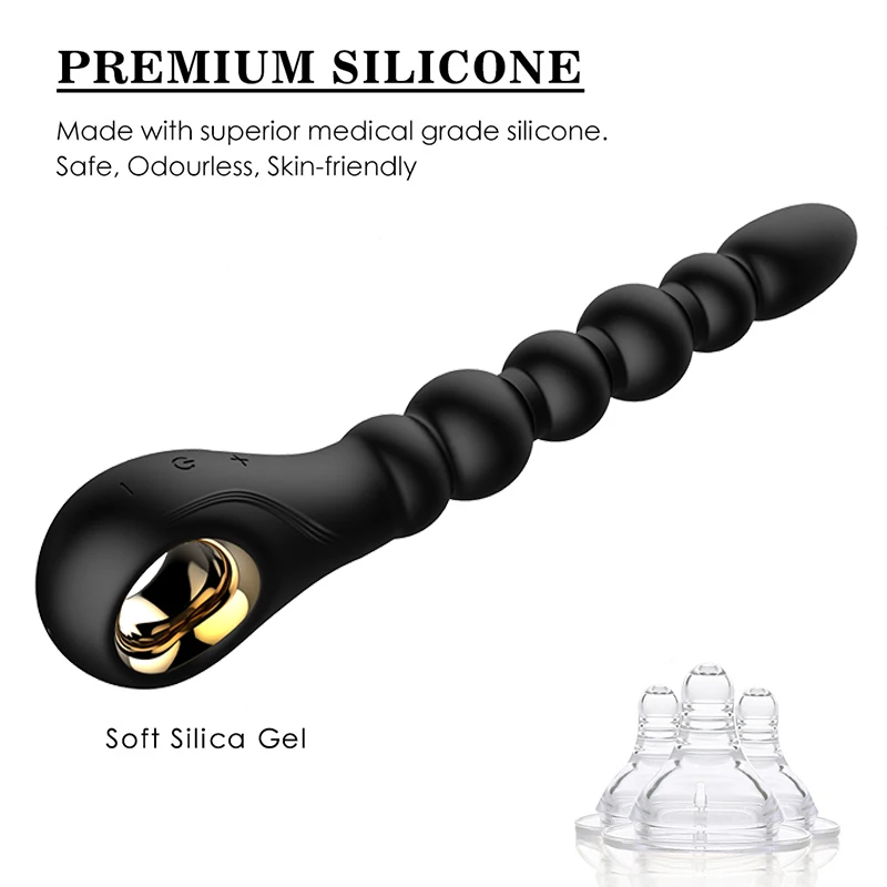 Анальные бусины 10 частоты двойная планка вибратор USB зарядка Анальная пробка