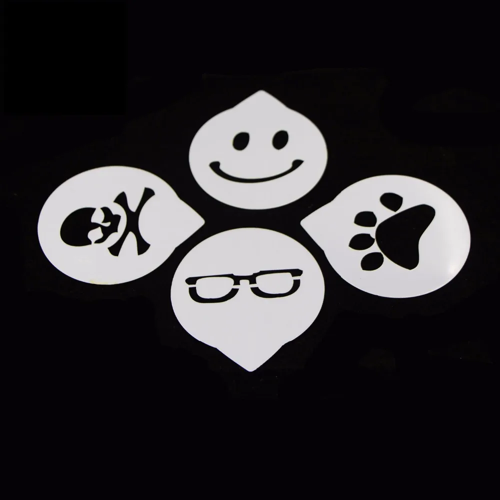 4 шт. трафарет для кофе романтическая улыбка и стекло мультяшные формы