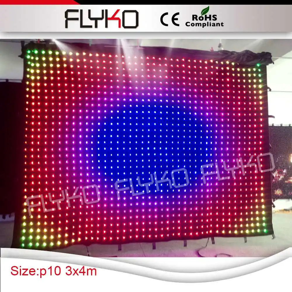 

dj equipment professional P10 3x4m factory price dj booths led light black curtain