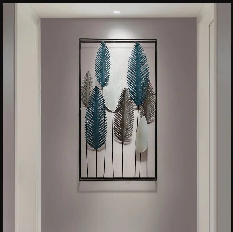 Настенные украшения из кованого железа в европейском стиле с зелеными