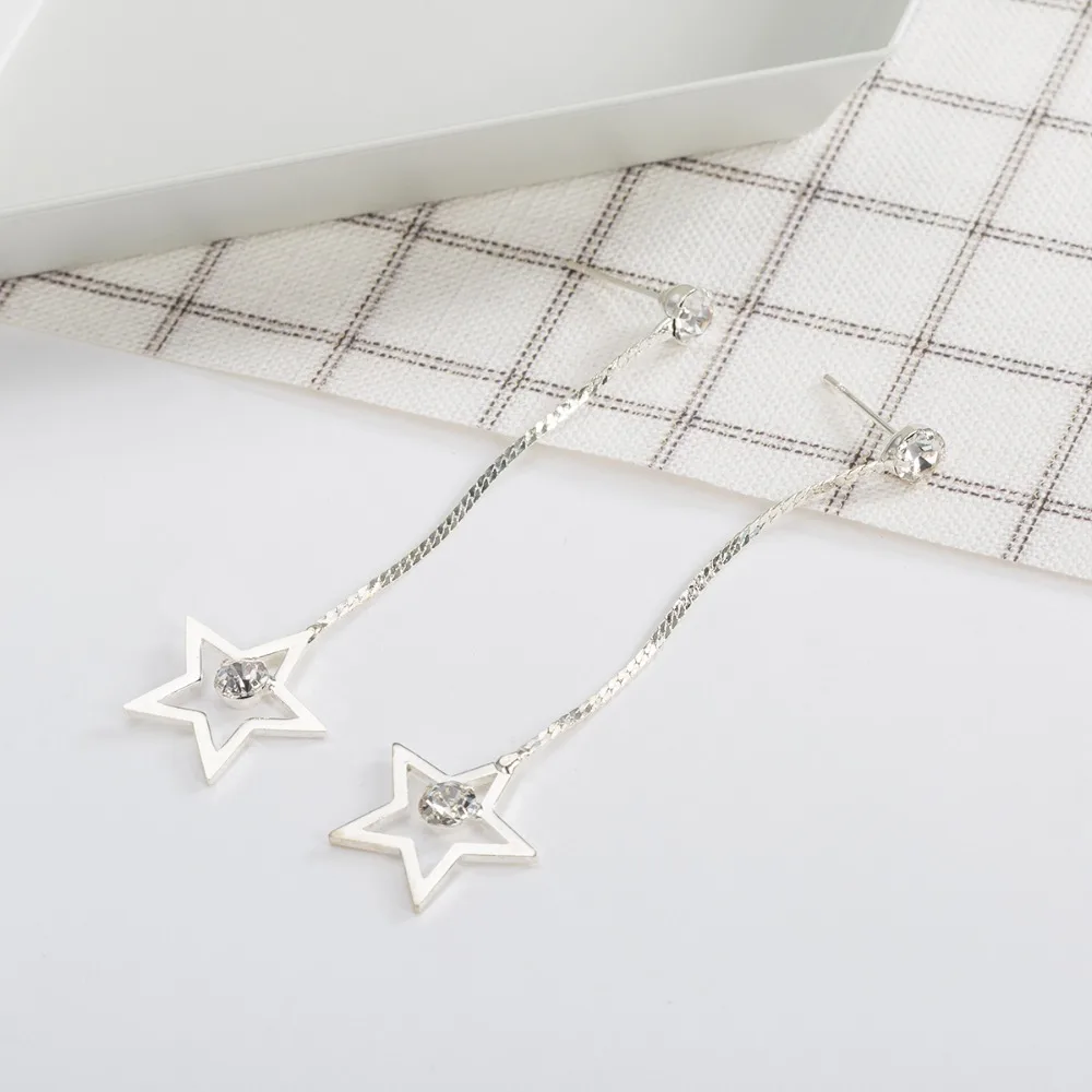 YFJEWE Women's Vintage Hollow Wheel Five Five-pointed Star Pendant Eardrop Dangle Earrings Jewelry E590 | Украшения и