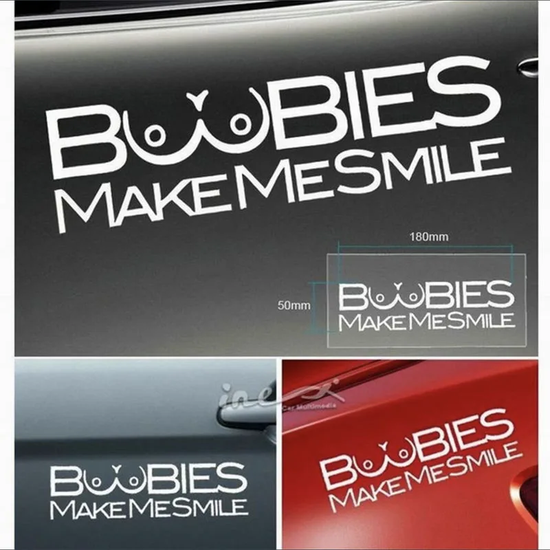 Предупреждающие наклейки boobies make me smile забавные автомобильные капоты триллер
