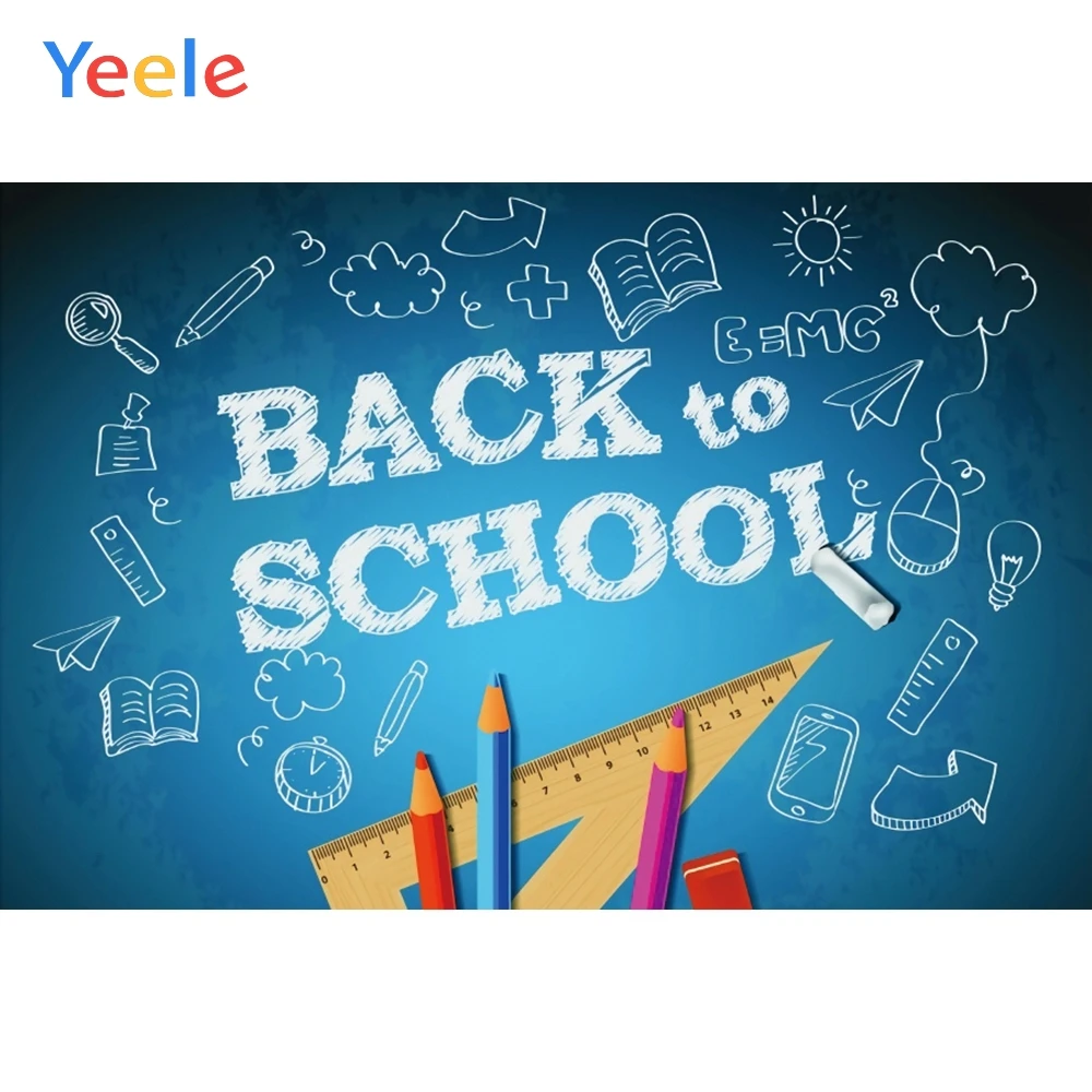 Yeele Back to School карандаши и линейка мела Рисование детские фоны для фотографий