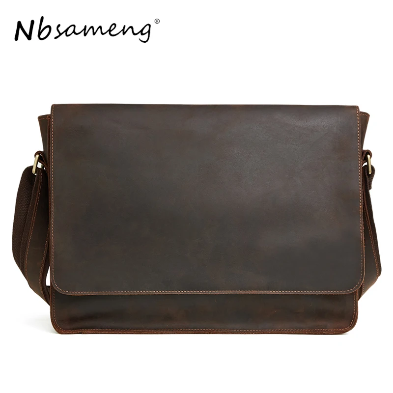 NBSA мужские сумки G из натуральной коровьей кожи через плечо Carzy Horse деловая сумка