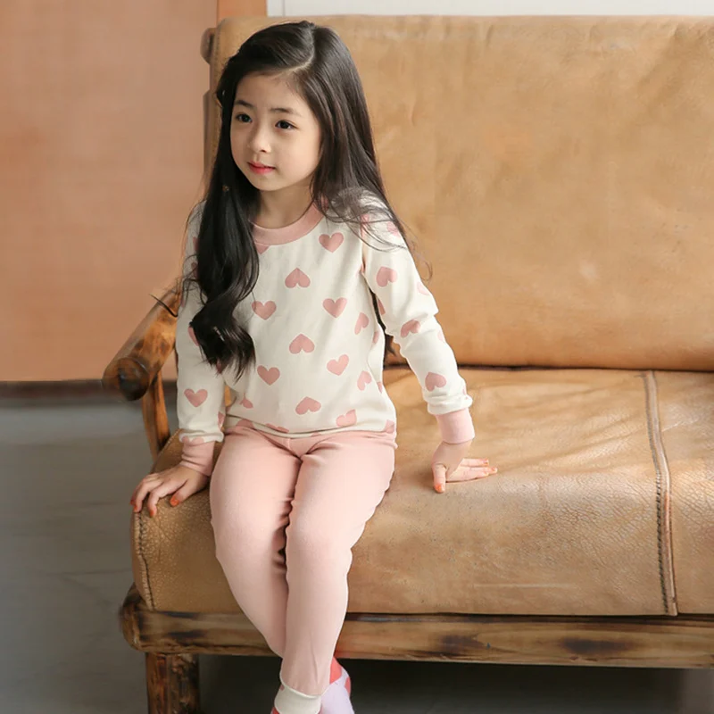 Детский пижамный комплект в форме сердца детская одежда для сна Повседневная