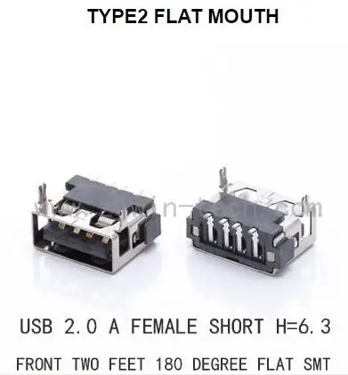 10 шт. разъем для зарядки USB 2 0 AF гнездовой (короткий корпус) 4 контактный 180 градусов