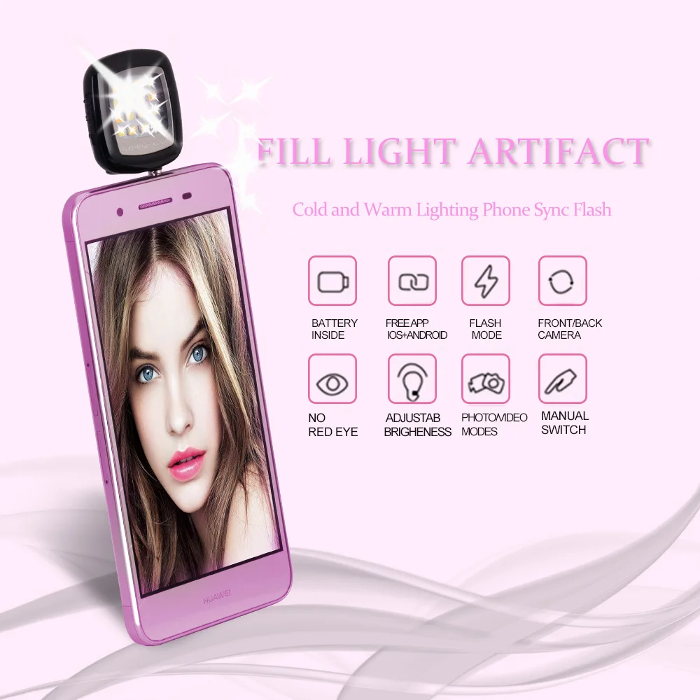 Универсальный светодио дный Android светодиодная вспышка света селфи лампа