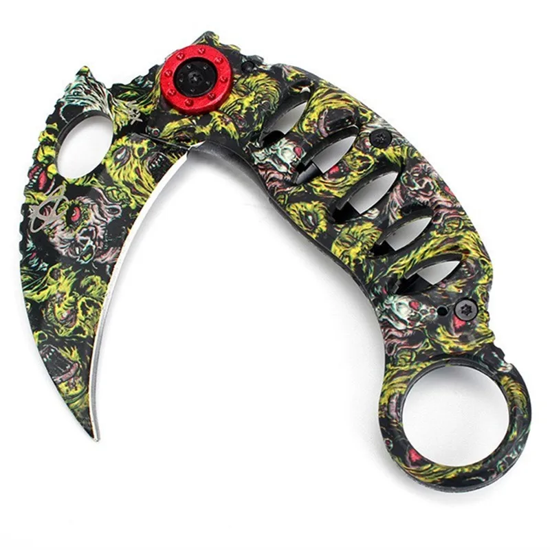 Складной нож MK3 Karambit тактический карманный коготь титановый серый из нержавеющей