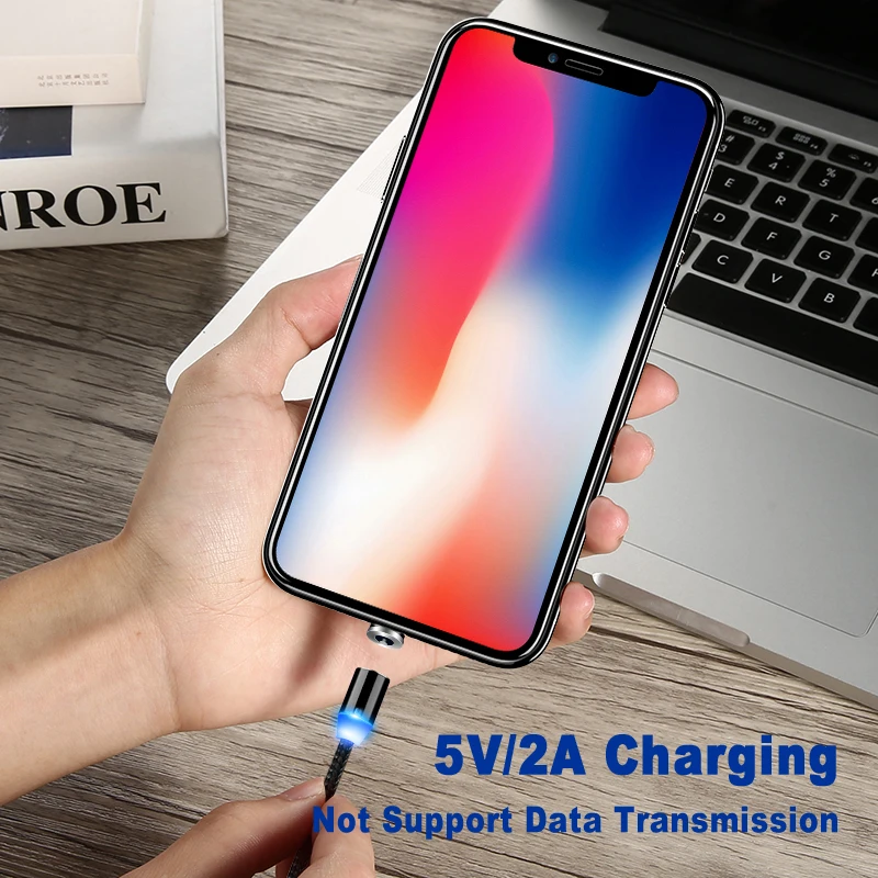 Магнитный зарядный кабель светодиодный Micro USB для Samsung Huawei Type C провод iphone Xiaomi