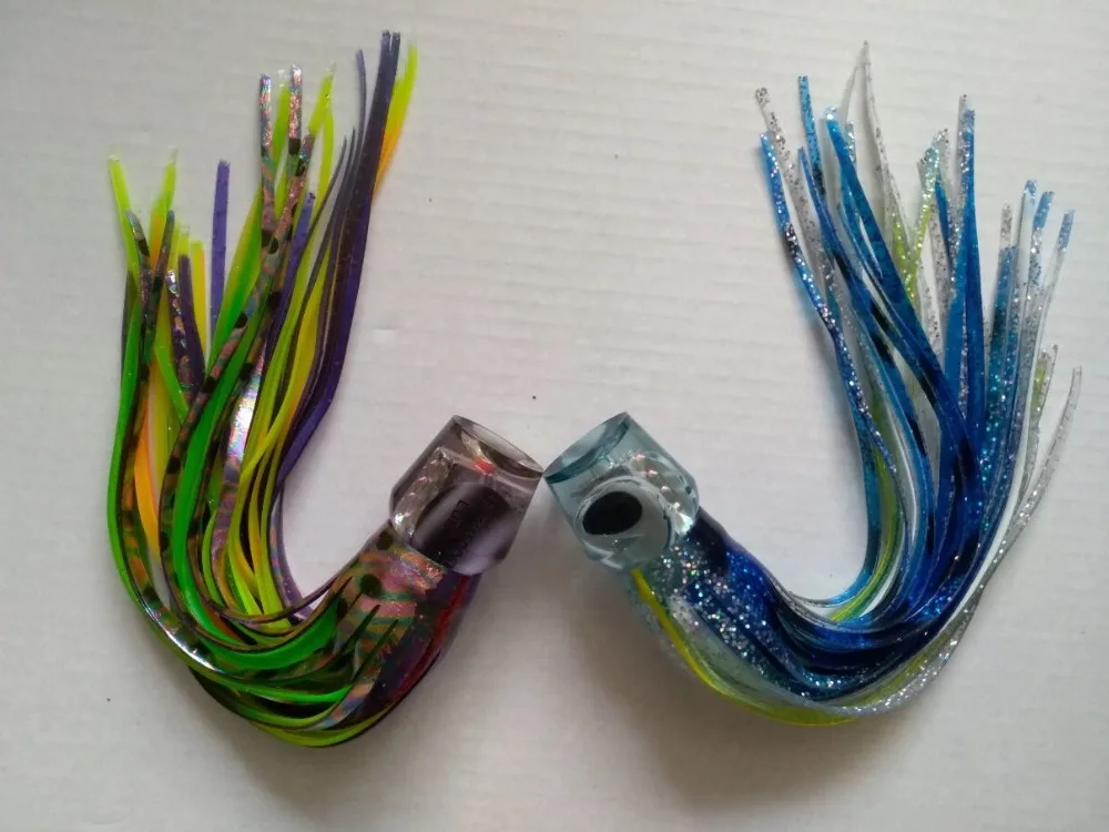 

12inch 140g Big Sea Game Trolling Fishing Lure Octopus Skirt Tuna Lure Marlin Lure Big Lure Resin head With Double Octopus Skirt