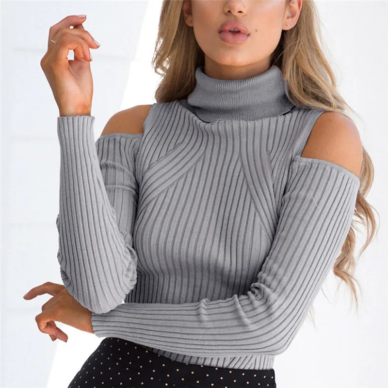 Women Winter Long Sleeve Turtleneck Knitted Pullover Sweater Jumper Top Knitwear Chandails Pour Femmes Mulher De Jaqueta MujerB2 | Женская