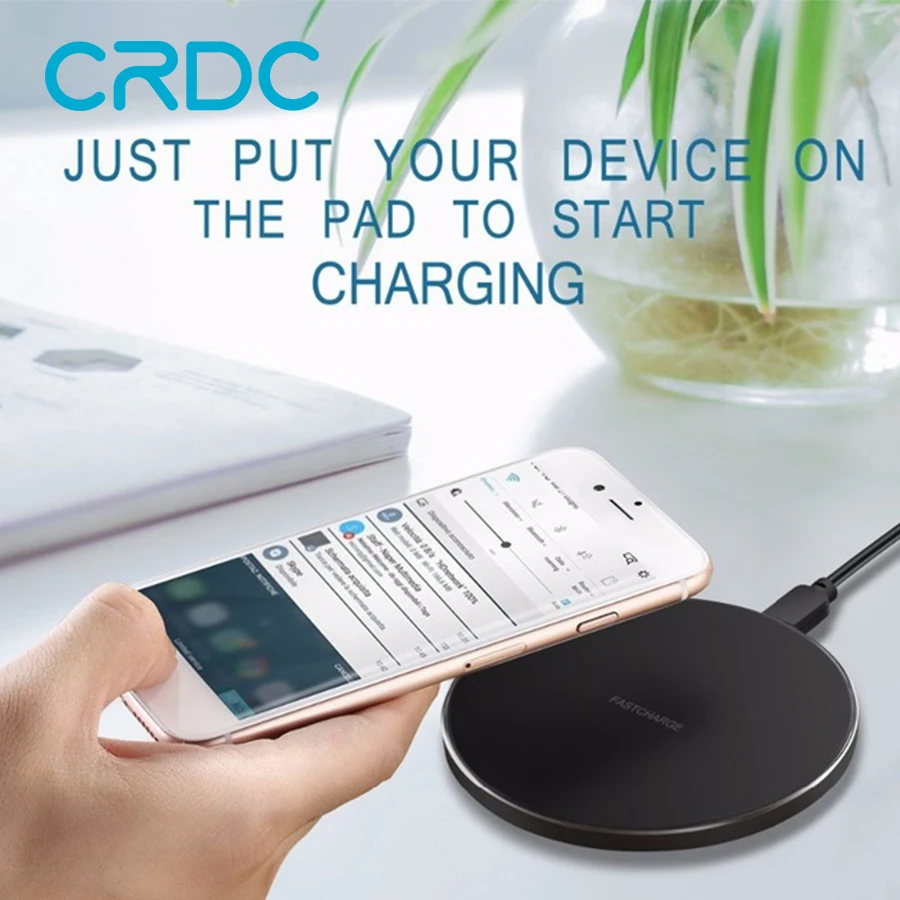 CRDC Ци USB Беспроводной Зарядное устройство Pad для iPhone X 8 10 плюс Вт зарядки samsung Galaxy S8