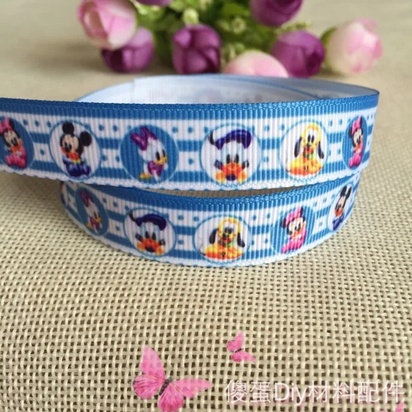 16 мм Новинка Микки Минни изображение мультипликационного персонажа Grosgrain ленты вечерние атласная отделка ленты