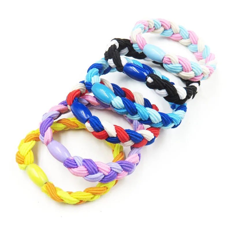 Двухцветные спиральные резинки для волос с креативным бантиком девочек богемные