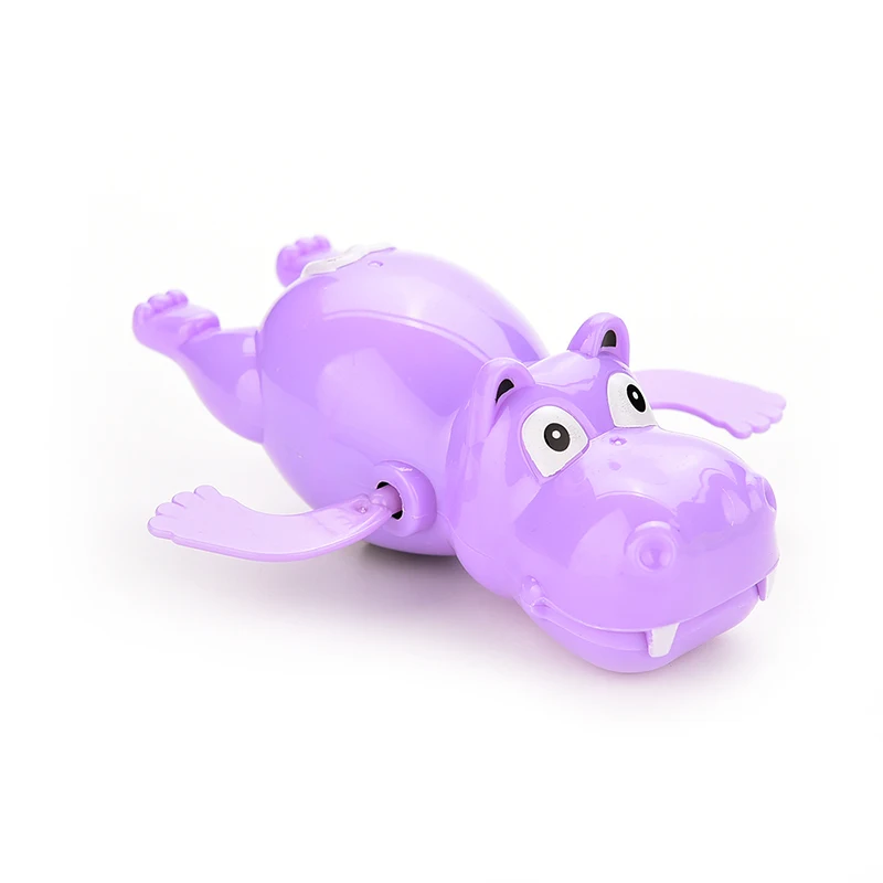 Kids Plastic Infant Hippo Swim Bath Toys Baby Educational Toys Hippopotamus Behemoth Clockwork Wind Up Swimming Toy River Horse