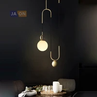 led e27 nordic iron glass minimalism chandelier lighting lamparas de techo suspension luminaire lampen for foyer bedroom