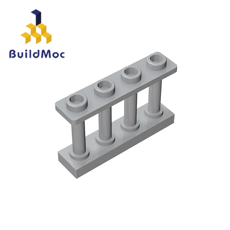 BuildMOC 15332 30055 забор 1x4x2 шпиндель с 4 шпильками для строительных блоков запчасти DIY
