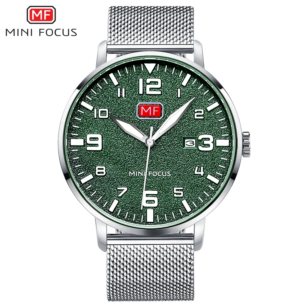

Green Fashion Quartz Wrist Watch Men Casual Sports Male Watch Bracelet Stainless Steel Waterproof Relogio Masculino 0158G