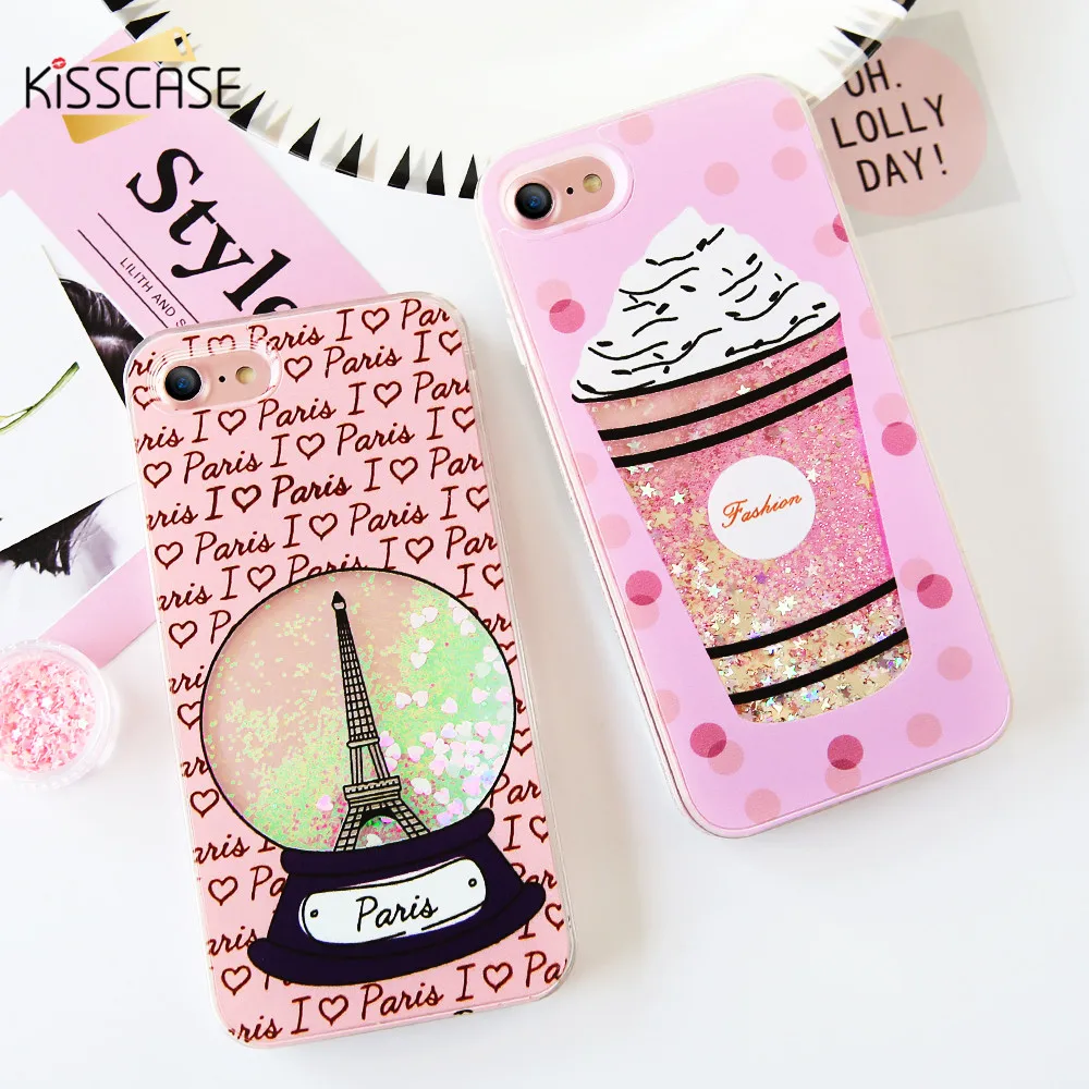 KISSCASE Модный милый узор чехол для телефона iPhone X 6 6S Чехол зыбучий песок