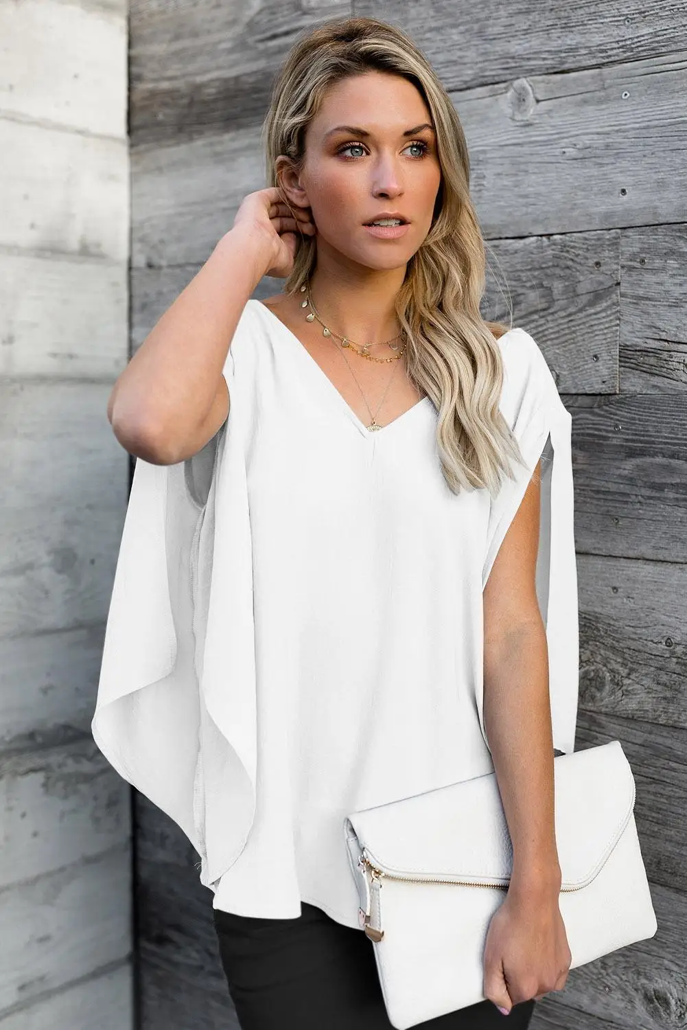 Echoine Gray/Black V-Neck Bowknot Three-Quarter Ruffle Sleeve Blouse Women Summer Formal Office Plus Size 2XL Tops |