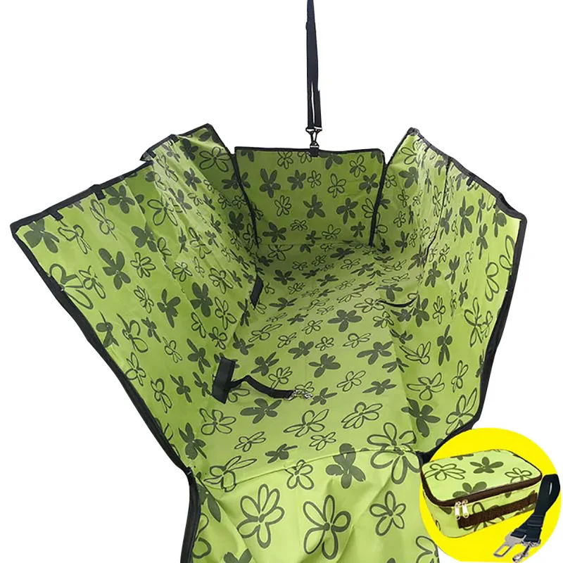 130x40x50cm green Автомобильный чехол для сиденья для домашних животных, чехол для собак на заднее сиденье, водонепроницаемый коврик для домашних животных, гамак, подушка для переноски, ткань Оксфорд, рисунок лапы - Цвет: 130x40x50cm green