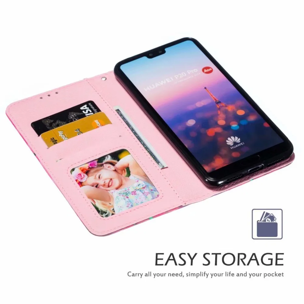 P20 Lite чехол для huawei Коврики 20 Pro Чехол 3D живопись кожаный книжка телефона Y9 2019