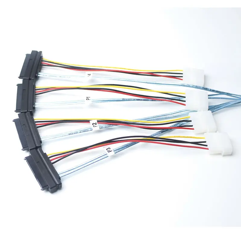 ULT-BEST Mini SAS 36Pin (SFF-8087) Хост штекер 4x 29 (SFF-8482) целевой женский с 4pin кабель питания 1 м |