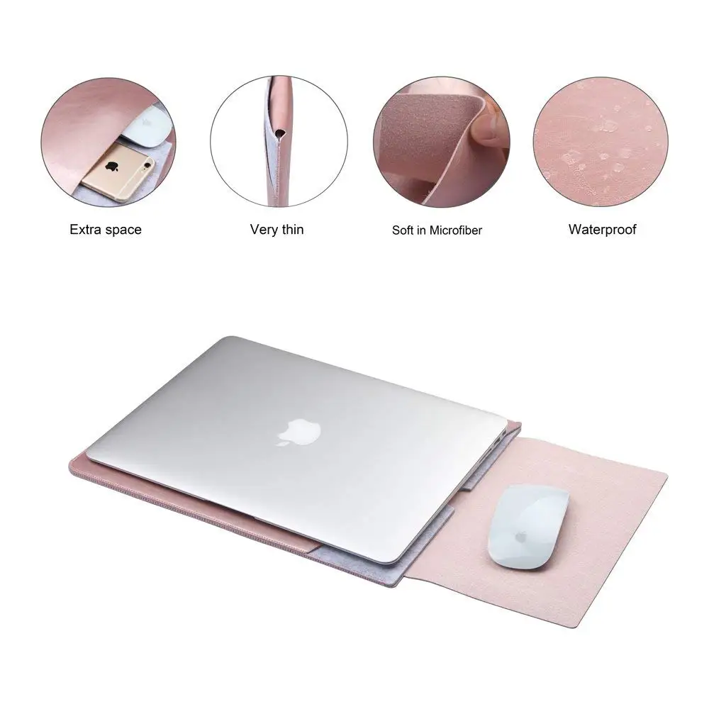 Сумка для ноутбука Мягкий кожаный чехол MacBook Pro retina & Air 12 13 15 двойной карман с
