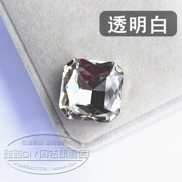 

18/23 Mm Square Glass Hand Sewing Repair Clothes Wedding Garment Hair Decoration Material Accessories