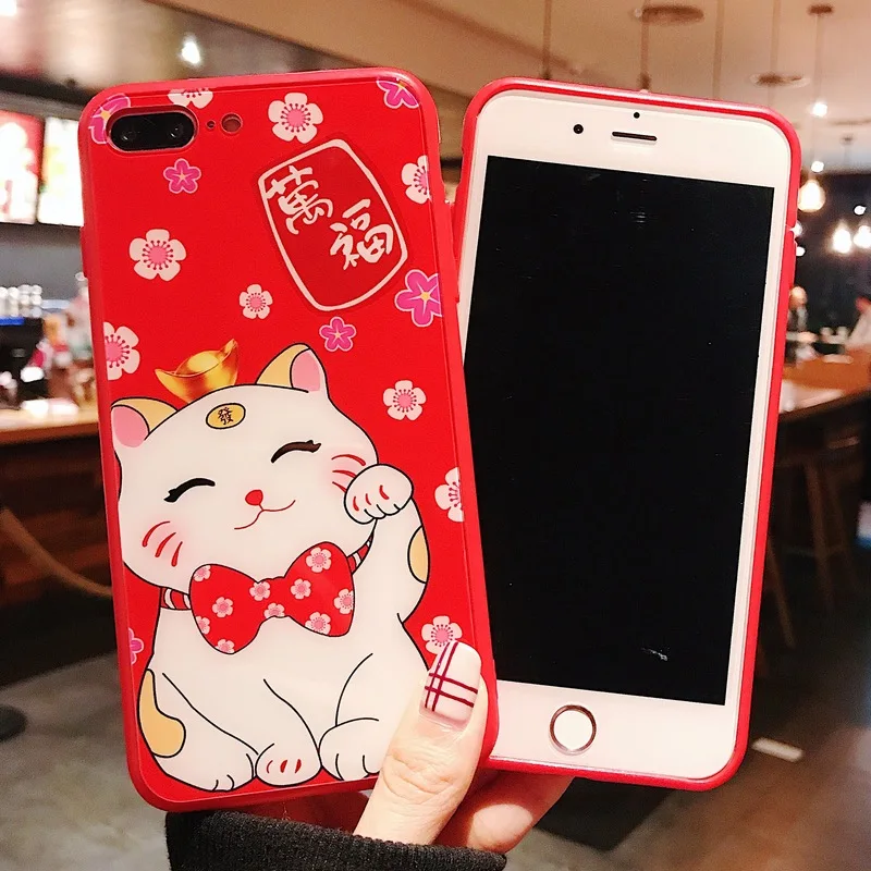 Новогодний чехол Lucky Cat and The Pig Phone Чехол для IPhone 7X6 XS 6S XR MAX 8 мягкий 6 7 Plus |