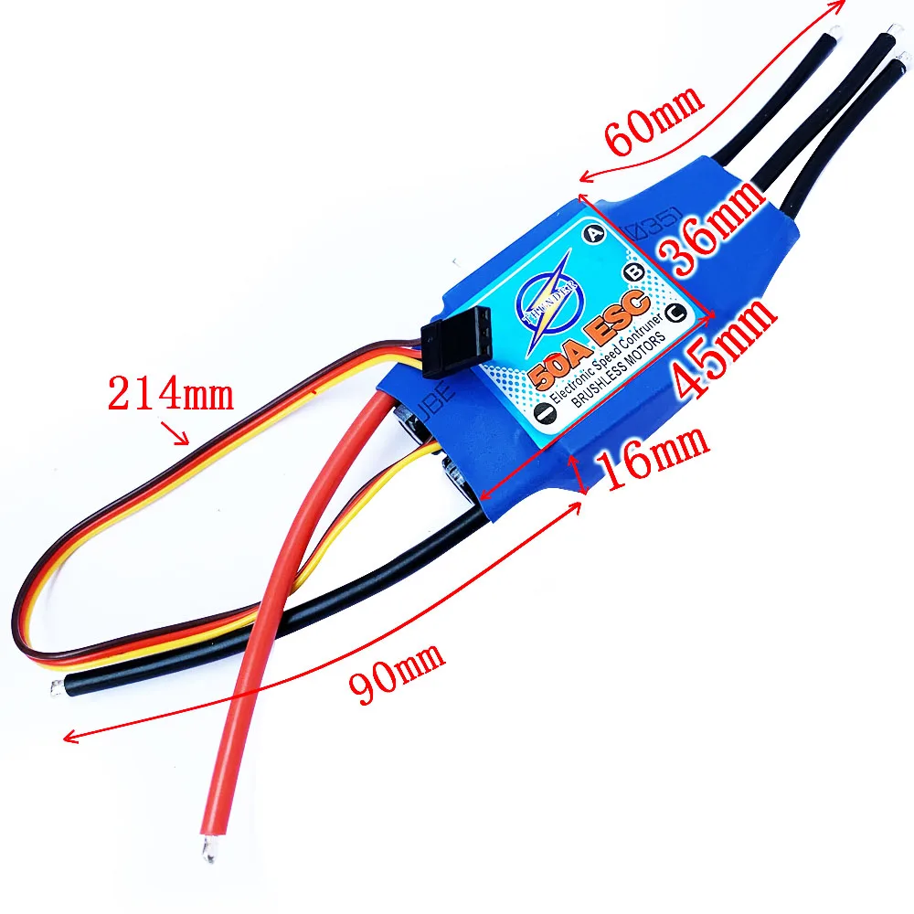 2-4S 50A UBEC бесщеточный двигатель ESC с 5V/5A BEC Радиоуправляемый вертолет Мультикоптер