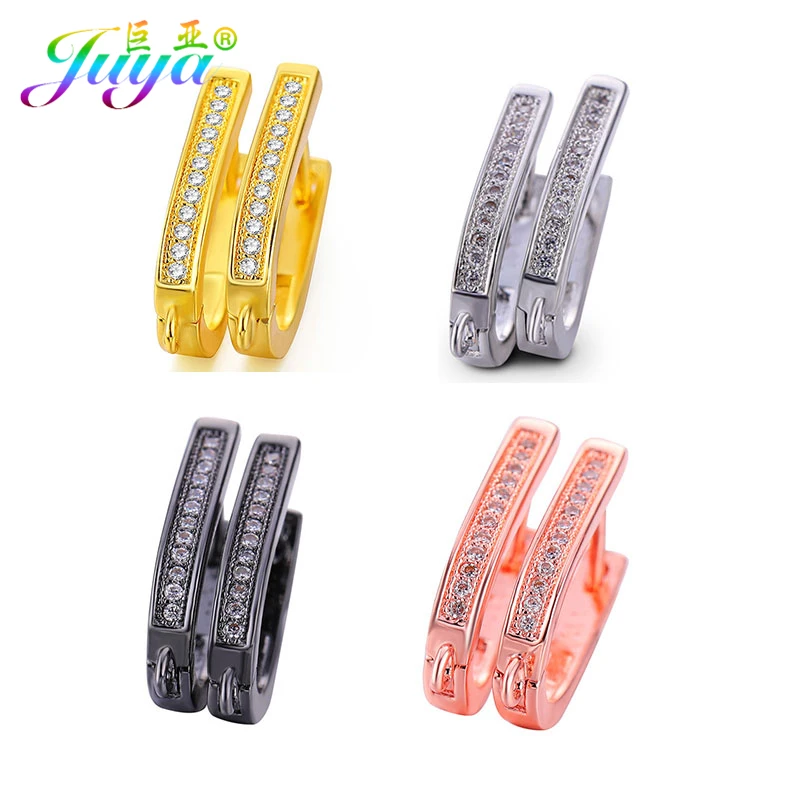 Juya DIY серьги фурнитура золото/Серебро Leverback Серьги Крючки зажим ручной работы застежка для женщин Кристалл Агат изготовление сережек