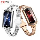 Женские Смарт-часы EXRIZU, фитнес-браслет с пульсометром, шагомером, тонометром, кислородом, модные спортивные Смарт-часы