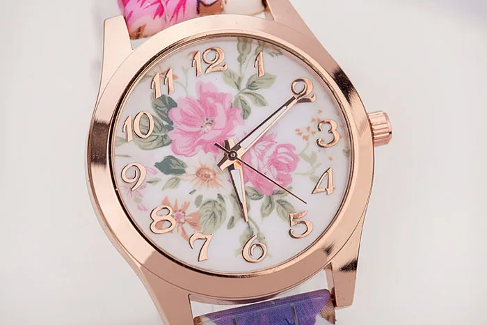 

2020 Bracelet for Women's Watch Fashion Colorful Women Watches Clock Silicone Printed Flower Causal Quartz WristWatches A50