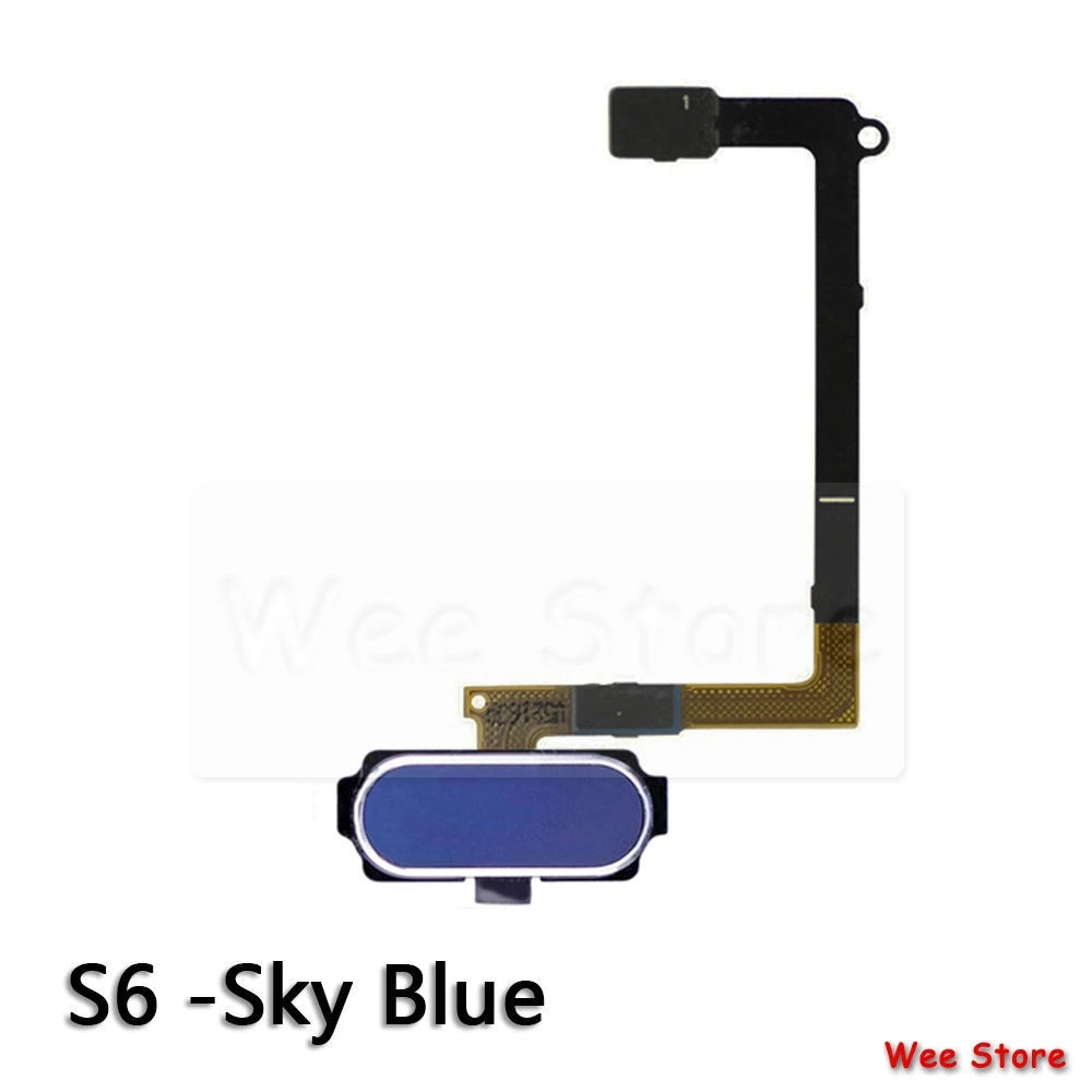 Для samsung Galaxy S6 Edge Plus G920f G925h G928f G920v G920t G920s домашняя кнопка датчик отпечатков пальцев гибкий кабель - Цвет: S6 Sky Blue