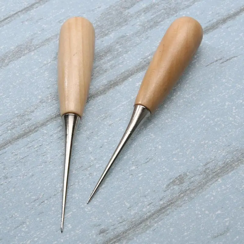 2 шт. профессиональные дыроколы для кожи с деревянной ручкой|Швейные инструменты