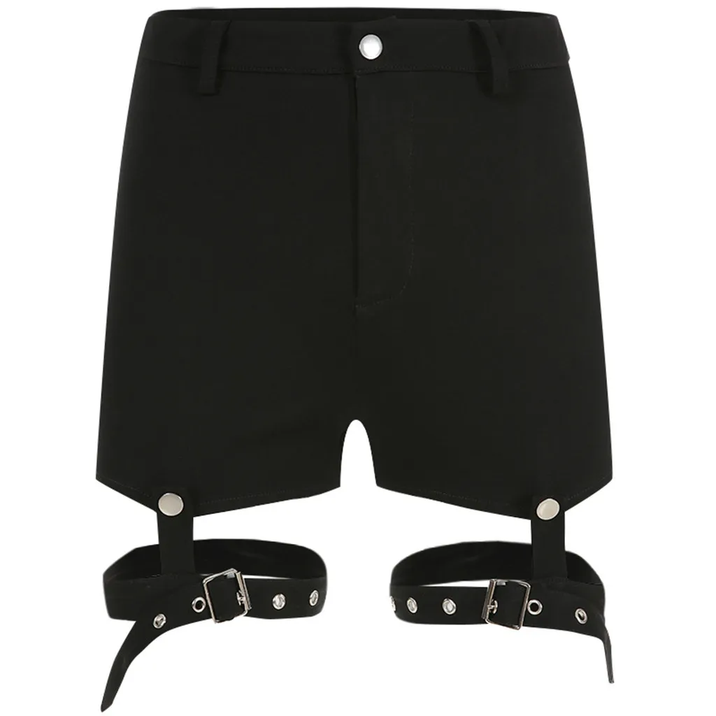 Шорты женские с завышенной талией готические пикантные бандажные из денима