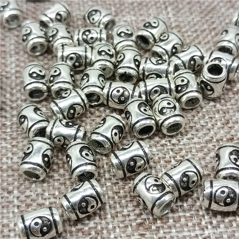 5 шт. зеркальные серебряные бусины Taichi разделители для йоги медитации браслета