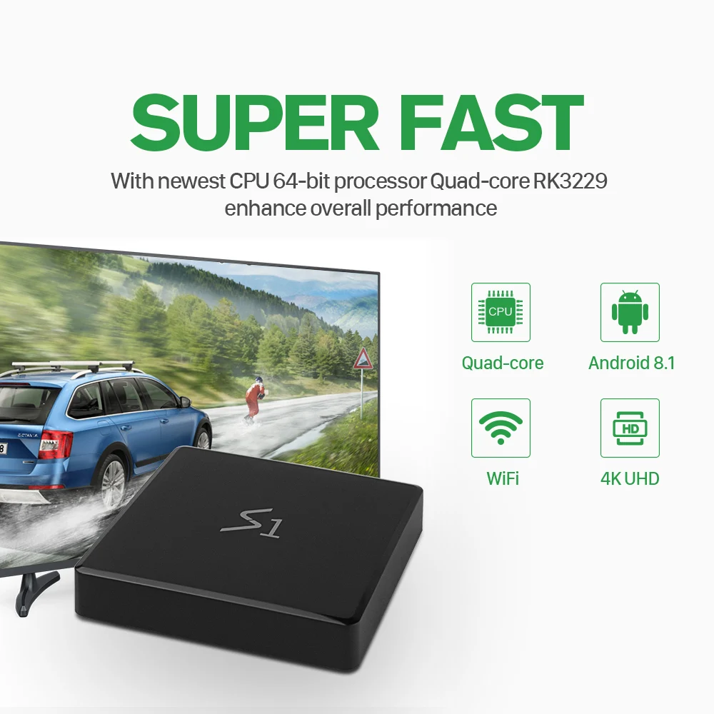 Leadcool S1 ТВ коробка Android 8 1 RK3229 2G/16G 2 4G Wi-Fi QHD Смарт LeadcoolS1 1Гб 8Гб Mali400MP дополнительное