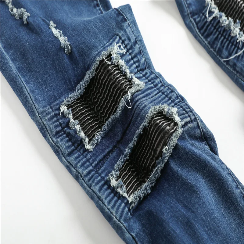 Мужские джинсы с дырками повседневные рваные большие размеры | Мужская одежда