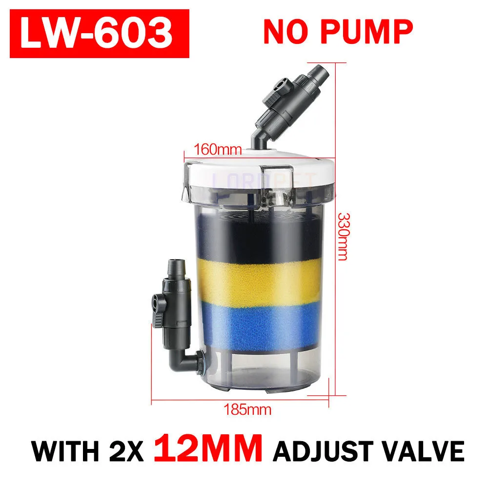 lw603 12mm valve Sunsun аквариум внешняя канистра предварительный фильтр с губкой удлинить фильтр ведро четыре типа без насоса - Цвет: lw603 12mm valve