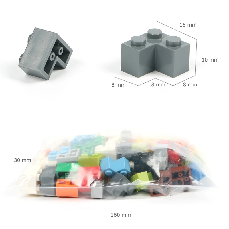 1*3 100g/lot Type L Corner Block Construction Building Blocks Birkcs Parts Model Figure Eduational Toys | Игрушки и хобби