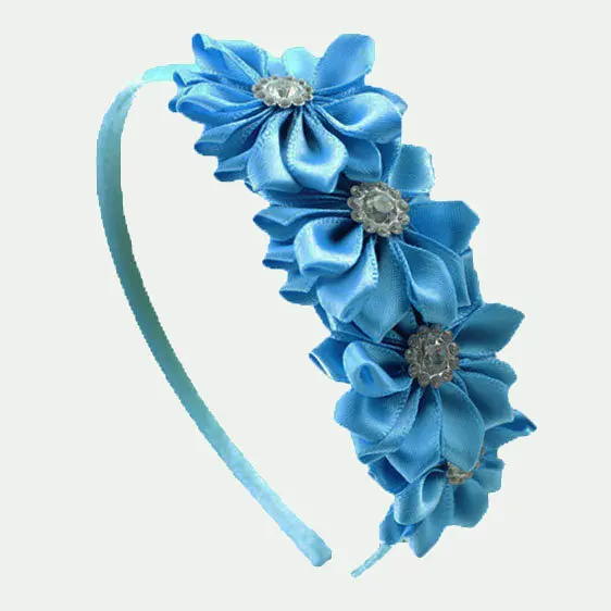 

14pcs Boutique Cute Ribbon Flower Hairbands Solid Glitter Floral Hard Headbands Fashion Headwear Princess Hair Accessories