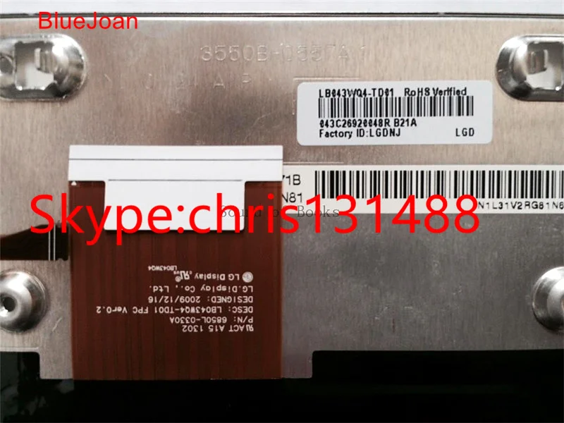 LB043WQ4(TD)(01) LB043WQ4 TD01 Оригинал 4 3 дюйма 480*272 светодиодный ЖК экран для автомобильной GPS