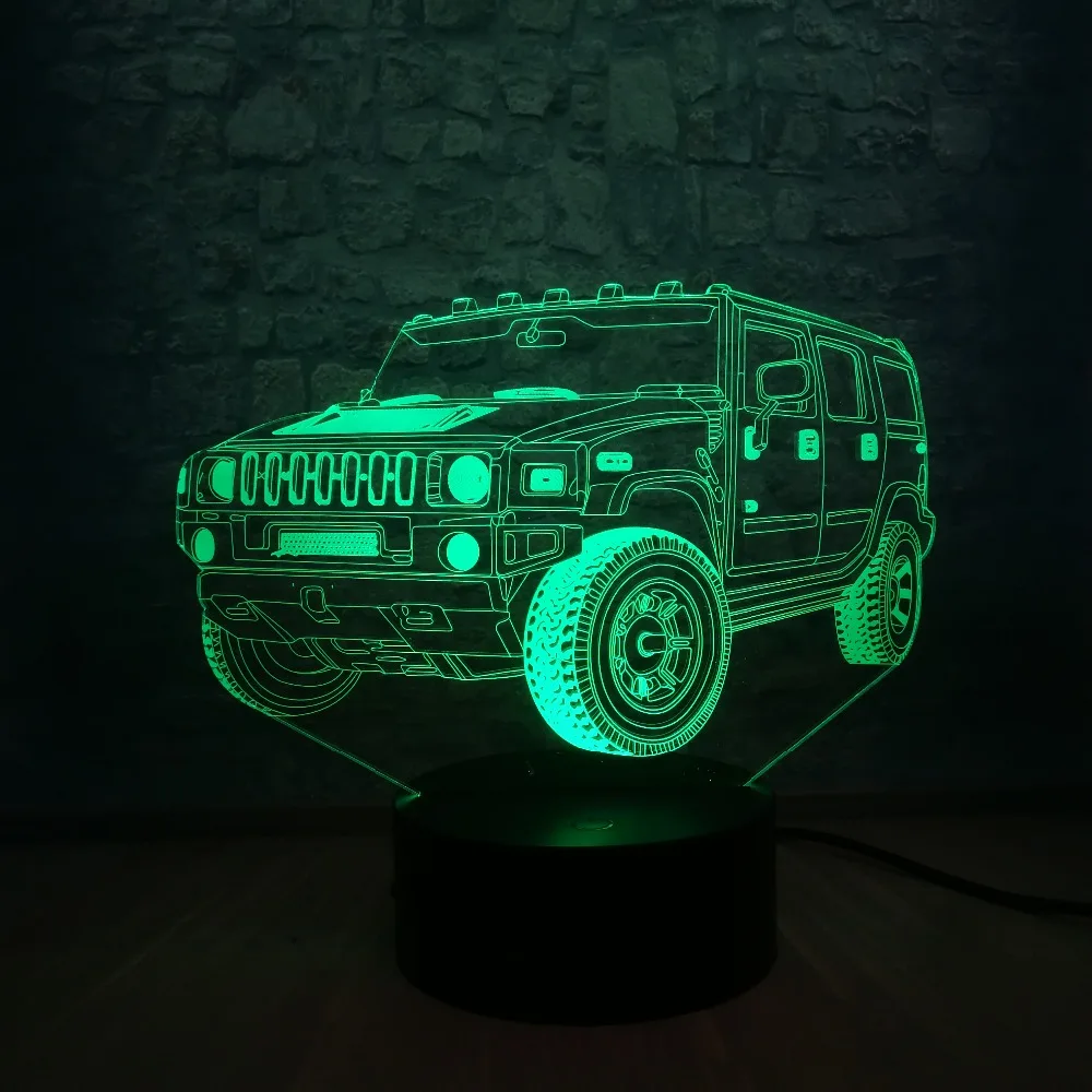 Новый 3D светодиодный светильник для автомобиля ночник иллюзия атмосфера 7 цветов