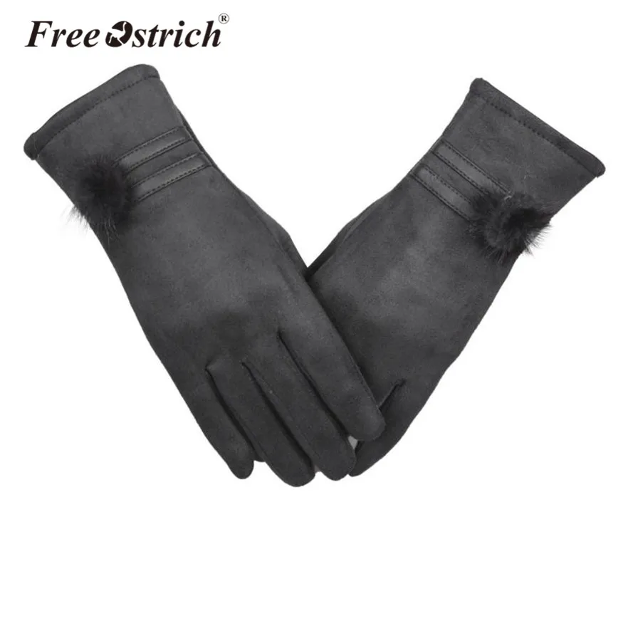 Женские перчатки Free Ostrich зимние теплые модные мягкие из искусственной кожи на