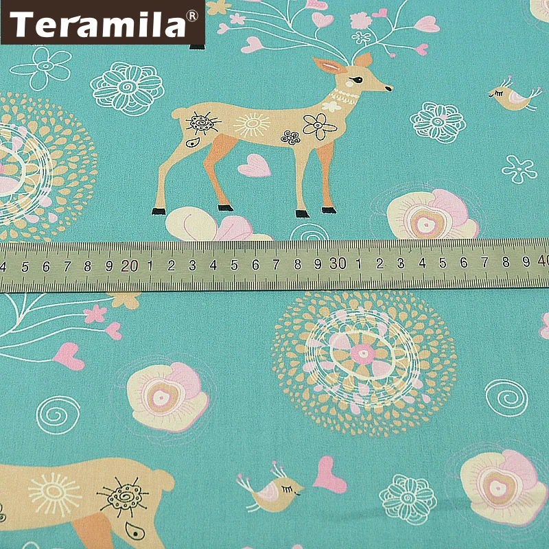 Teramila зеленый Tecido Животные узоры материал стежка Twill Tissu Coton DIY швейная хлопковая ткань Скрапбукинг Telas